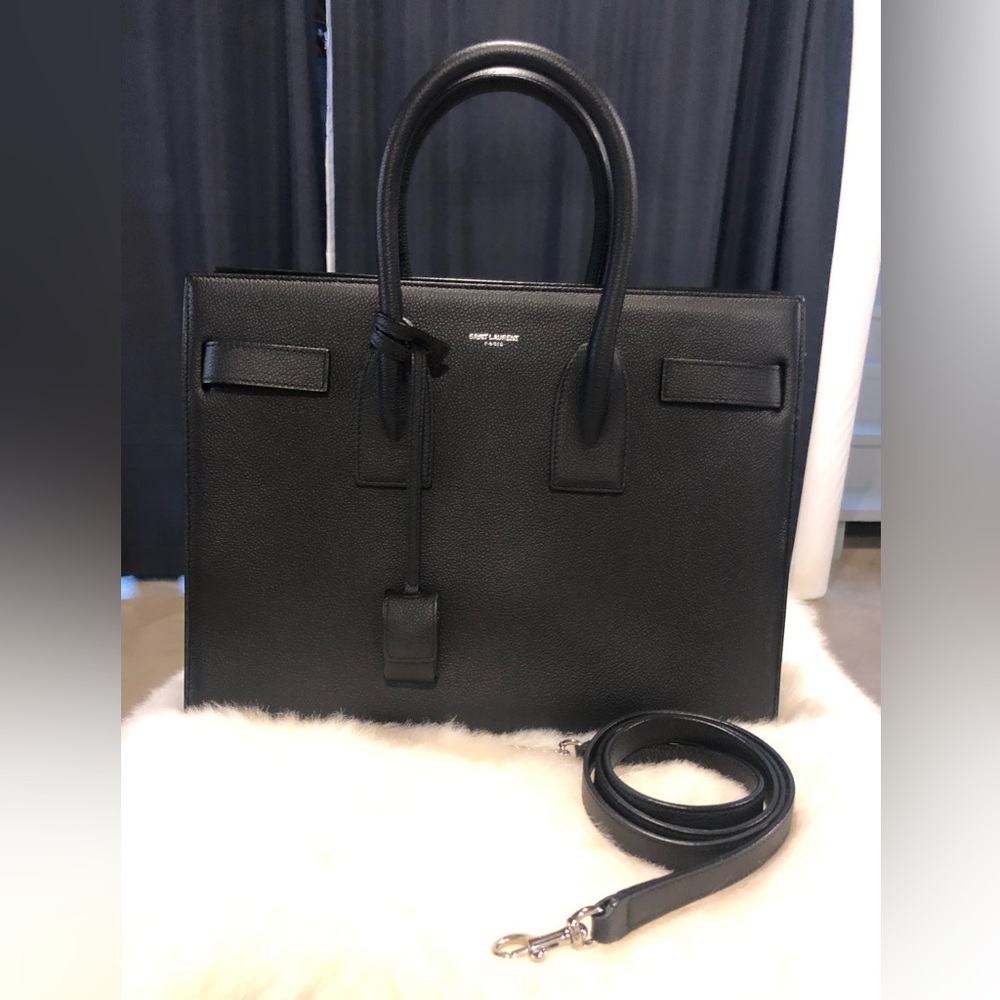 COPY - Saint Laurent Mini Black Pebble Grain Sac Du Jour